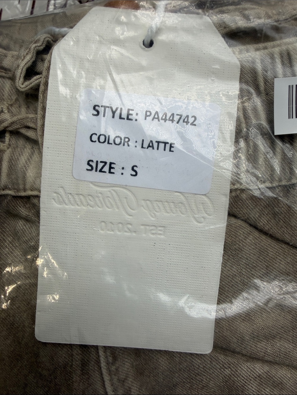 NWT- Young Threads Tiered Wide-Leg Patchwork Pants - Latte - Picture 4 of 14
